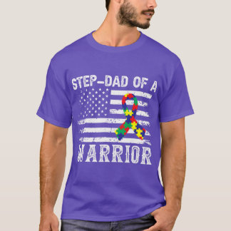 ママのための戦士の自閉症の意識のStepDadパパ Tシャツ