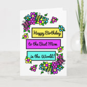 ママのための明るいかわいらし誕生日 カード (正面)