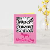 ママのための母の日カード、スーパーヒーロー テーマ カード (黄色い花)
