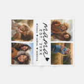 ママのための母の日4枚の写真 フリースブランケット (正面(横))