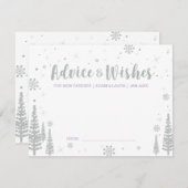 ママのための紫の赤ちゃんシャワーアドバイスカード アドバイスカード (正面/裏面)