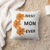 ママのための美しいオレンジのフローラ枕 クッション (ブランケット)