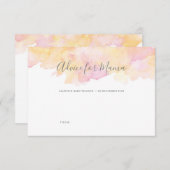 ママのためのCardsピンクの水彩画のベビーシャワーのアドバイス 招待状 (正面/裏面)