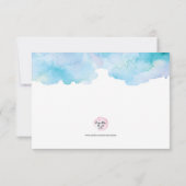 ママのためのCards青い水彩画のベビーシャワーのアドバイス 招待状 (裏面)