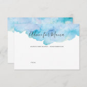 ママのためのCards青い水彩画のベビーシャワーのアドバイス 招待状 (正面/裏面)