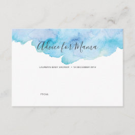 ママのためのCards青い水彩画のベビーシャワーのアドバイス 招待状