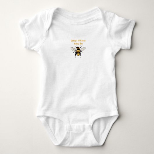 ママのちっちゃなハチのTシャツ ベビー ボディスーツ (正面)