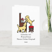 ママのイエロー・ラブラドール・レトリーバーパピーデュオ カード (裏面)