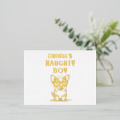 ママのイタズラな男の子犬たちからの最高の母の日のプレゼント 箔招待状ポストカード (立ち正面)