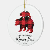 ママのオーナメントとしてBear初めてのクリスマス セラミックオーナメント (左)