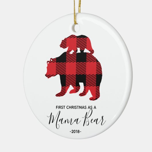 ママのオーナメントとしてBear初めてのクリスマス セラミックオーナメント (左)