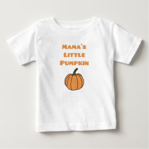 ママのカボチャの小さな服 ベビーTシャツ
