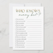 ママのカードを知る緑と金ゴールドの赤ちゃんシャワー 招待状 (正面)