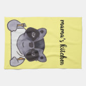 ママのキッチンかわいい漫画ラクーン キッチンタオル (横)