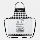 ママのキッチン引用文名,白黒 エプロン (正面)