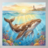 ママのクジラと子クジラの保育園 ポスター (正面)