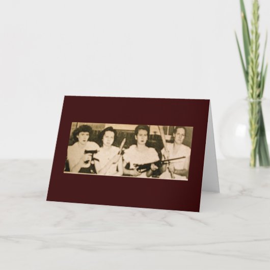 ママのグリーティングカードを詰めたピストル カード (正面)