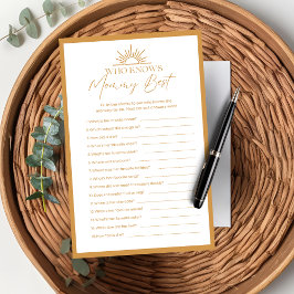 ママのゲームの太陽の光を知っ最高のている赤ちゃんシャワー