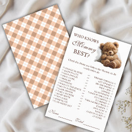 ママのゲームを知っているかわいい眠るテディベア最高のー チラシ