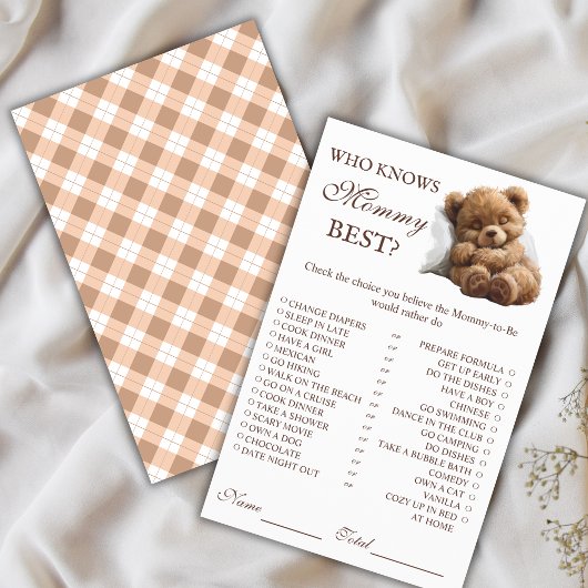 ママのゲームを知っているかわいい眠るテディベア最高のー チラシ