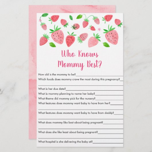 ママのゲームを知っているイチゴ最高のの緑 (正面/裏面)