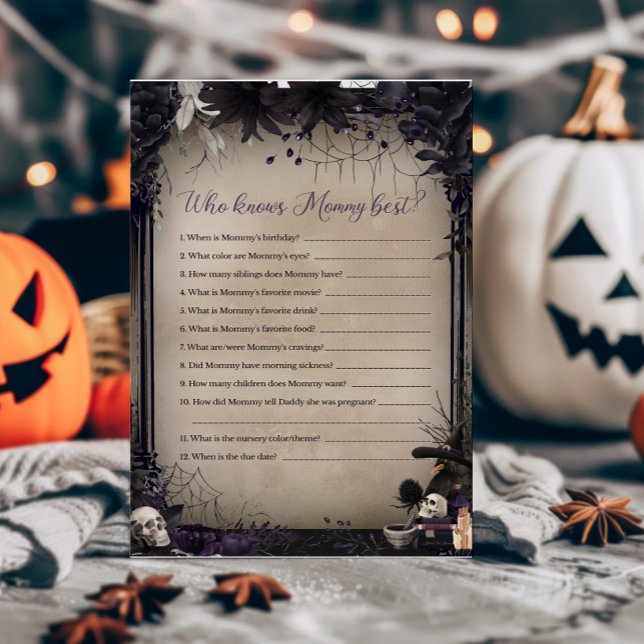 ママのゲームを知っているウィッチー最高のクなゴシックハロウィン (Witchy Baby Shower Who knows Mommy Best Game)