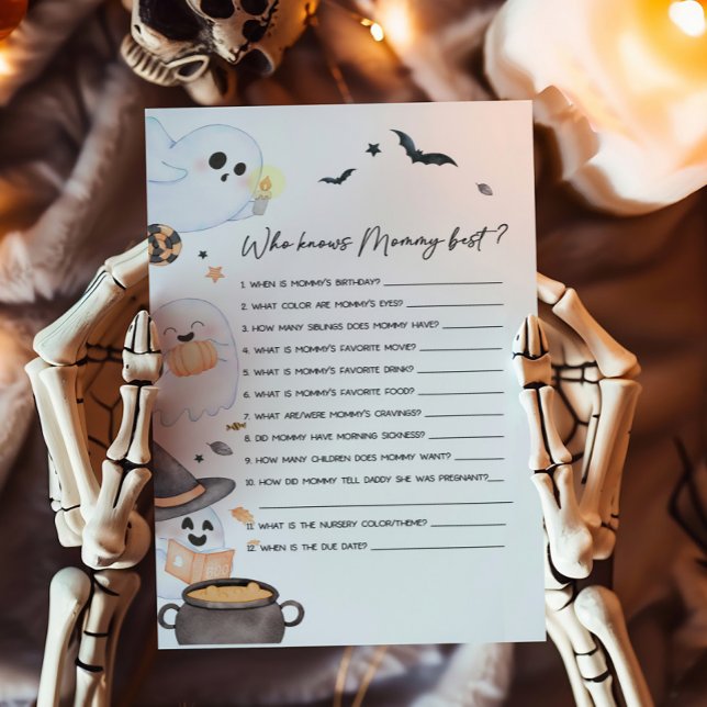 ママのゲームを知っているオレンジ色の小さなブー最高のー (Orange Little Boo Baby Shower Who knows Mommy Best Game)