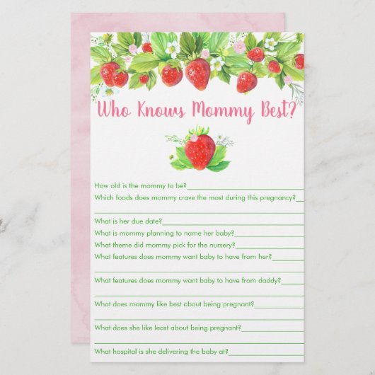 ママのゲームを知っているストロベリーピンク最高のフローラ (正面/裏面)