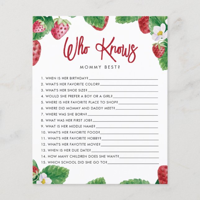 ママのゲームを知っているストロベリーベリースウィート (正面)