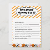 ママのゲームを知っているスポーツの赤ん最高のだシャワー 招待状 (正面)