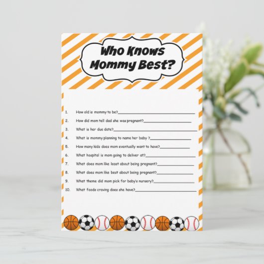 ママのゲームを知っているスポーツの赤ん最高のだシャワー 招待状 (スタンド正面)