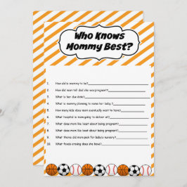 ママのゲームを知っているスポーツの赤ん最高のだシャワー 招待状