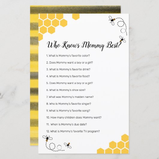 ママのゲームを知っているビー最高のウォータ (正面/裏面)