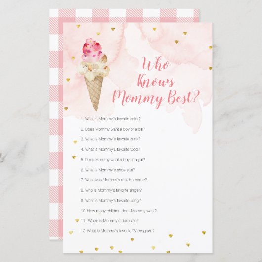 ママのゲームを知っているピンクのアイス最高のクリームフローラ (正面/裏面)