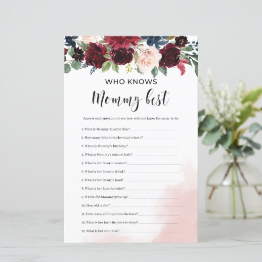 ママのゲームを知っているブルゴーニュのネイビー最高のフローラ (スタンド正面)