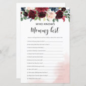 ママのゲームを知っているブルゴーニュのネイビー最高のフローラ (正面/裏面)