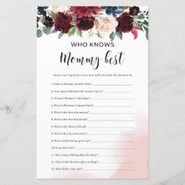 ママのゲームを知っているブルゴーニュのネイビー最高のフローラ