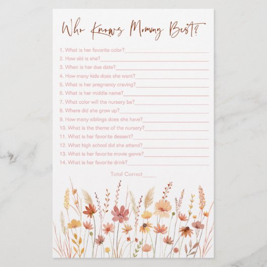 ママのゲームを知っているボホ最高のワイル花 (正面)