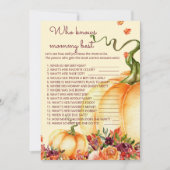 ママのゲームを知っているリトルカボチャ最高の 招待状 (正面)