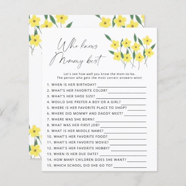 ママのゲームを知っている野最高の花たち (正面/裏面)