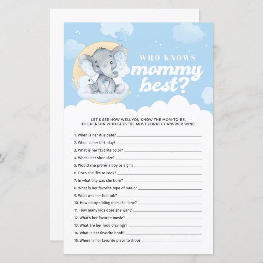 ママのゲームを知っている青最高の象 (正面/裏面)