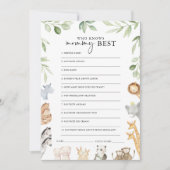 ママのゲームを知るノアの箱舟の赤ん最高のだシャワー 招待状 (正面)