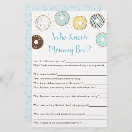 ママのゲームを知るブルー最高のドーナツ (正面/裏面)