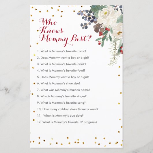 ママのゲームを知る冬のクリスマス最高のフローラ (正面)