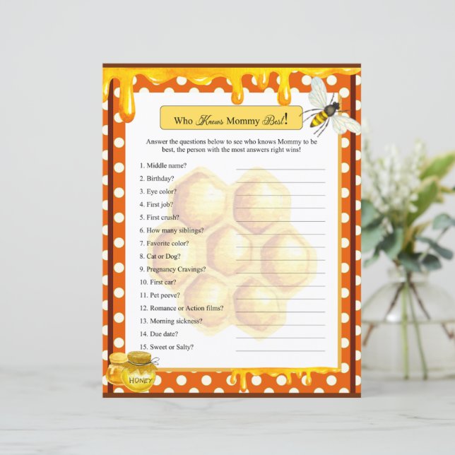 ママのゲームを知る甘いミツバチの赤ちゃんシャワー (スタンド正面)