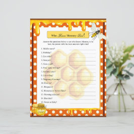 ママのゲームを知る甘いミツバチの赤ちゃんシャワー