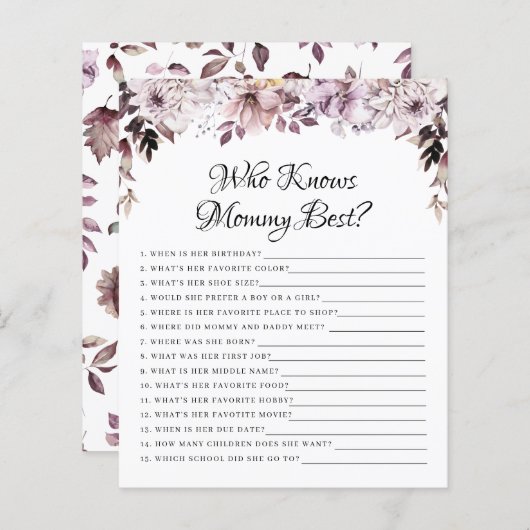 ママのゲームを知る紫花の葉 (正面/裏面)