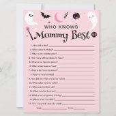 ママのゲームカードを知っているハロウィン最高のの赤ちゃんシャワー 招待状 (正面)