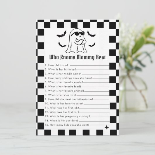 ママのゲームカードを知っている最高の面白いハロウィン 招待状 (スタンド正面)