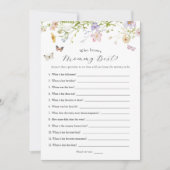 ママのゲームカードを知っている野生の蝶 招待状 (正面)